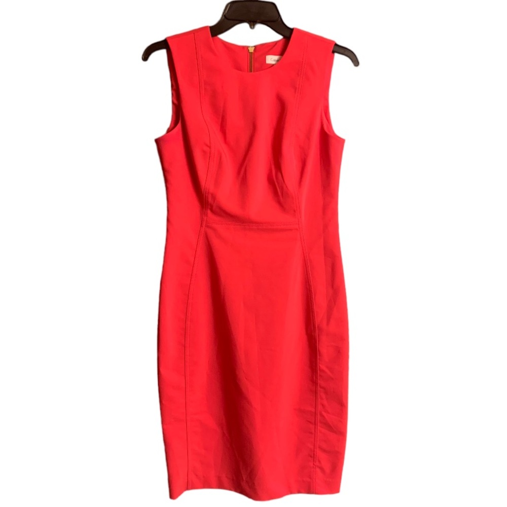 Calvin Klein Pink Sleeveless Zippered Sheath Dress Size 4